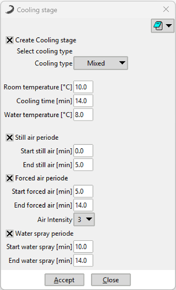 Cooling Stage Window - Mixed Mode